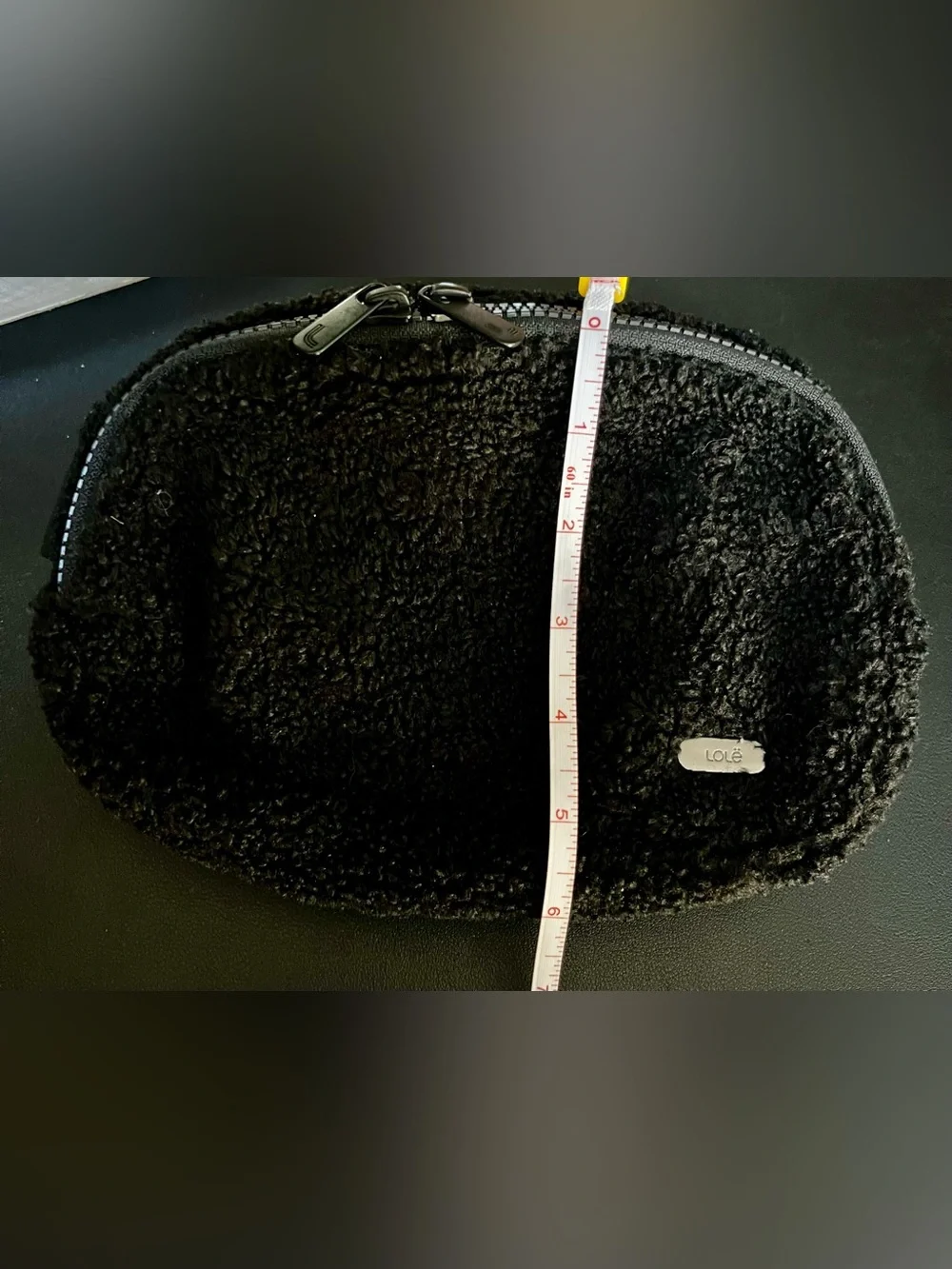 LOLE Black Sherpa Fleece Belt & Crossbody Bag
